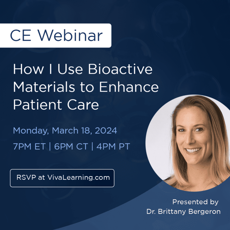 Leggi l'articolo 📢 Join our Free CE Webinar: How I Use Bioactive Materials to Advance Patient with Dr. Brittany Bergeron